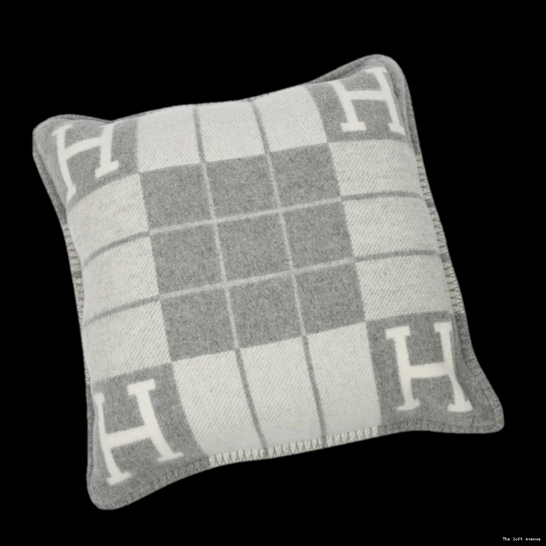 HERMES WOOL PILLOW THROW STRIPE 0801